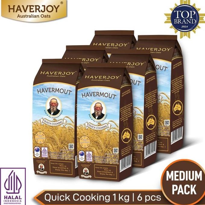 

Haverjoy Medium Pack Quick Cooking Oats 1 Kg - 6 Pcs Terlaris