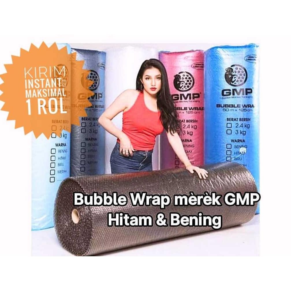 

Produk Baru!! Bubble Wrap GMP Roll 125cm x 50m Hitam Bening Packing Pelindung Barang