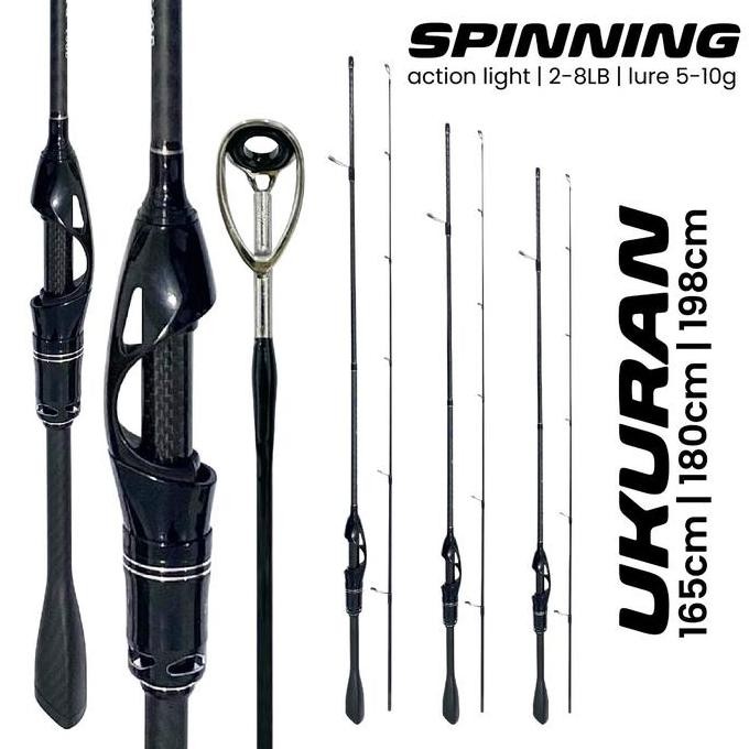 Tersedia Pusat Alat Pancing - 1 Set Joran Pancing Spinning & Casting 1.65M 1.80M Gagang Karbon Joran