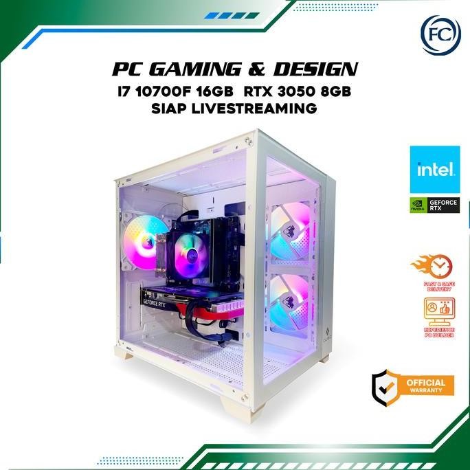 PC GAMING & DESIGN I7 10700F 16GB RTX 3050 8GB SIAP ING