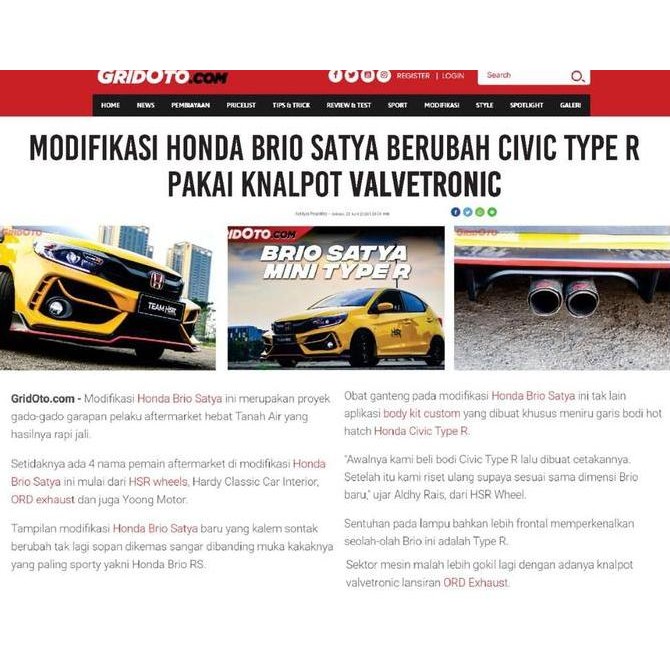 fullset Brio ORD exhaust