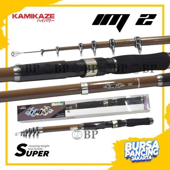 Tersedia Kamikaze Joran Pancing Telescopik IM 2 180cm - 300cm Hi-carbon Material Super Kuat Ringan |
