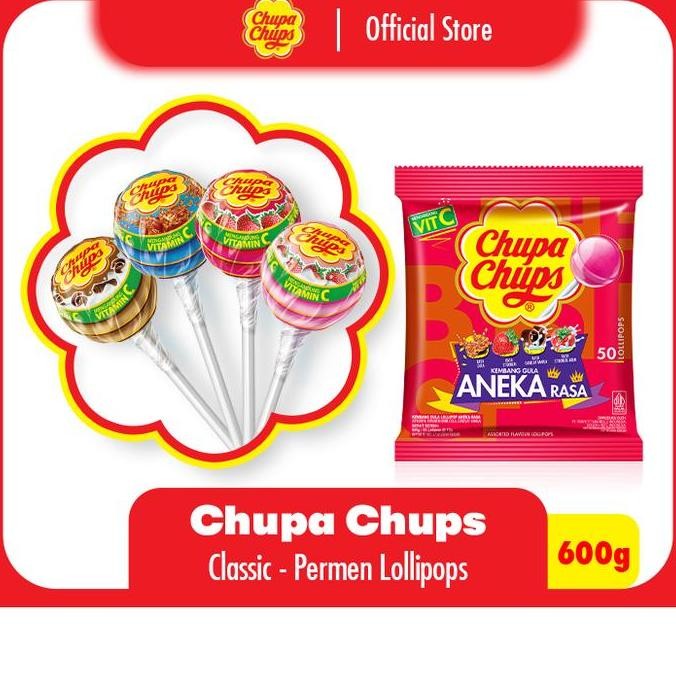 

Chupa Chups Lollipops Classic 10.5G - Permen Lolipop (1 Box)