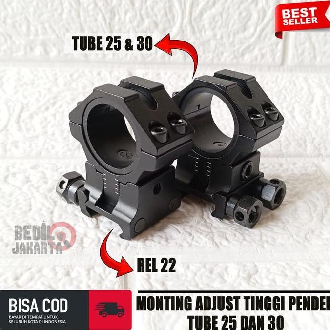 Monting Adjust Tinggi Pendek Mounting Teleskop Rel 22 Tube 25 Dan 30