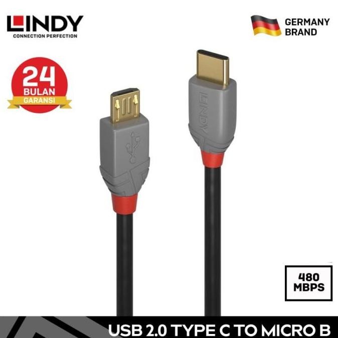LINDY 36891 1M Kabel USB Type C to Micro USB DAC Cable 480Mbps