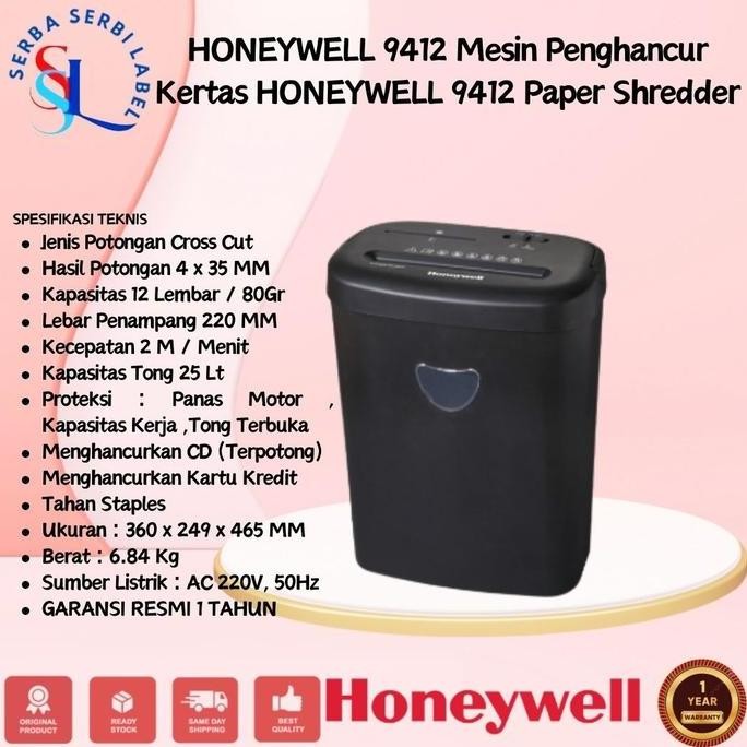 Honeywell 9412 Mesin Penghancur Kertas Honeywell 9412 Paper Shredder