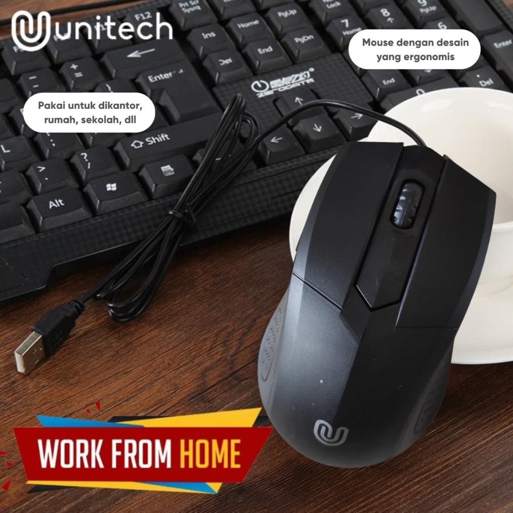 Special Mouse Kabel Unitech G9 Untuk Komputer Laptop Pc 1000Dpi Plug And Play - Mouse Office Kantor 
