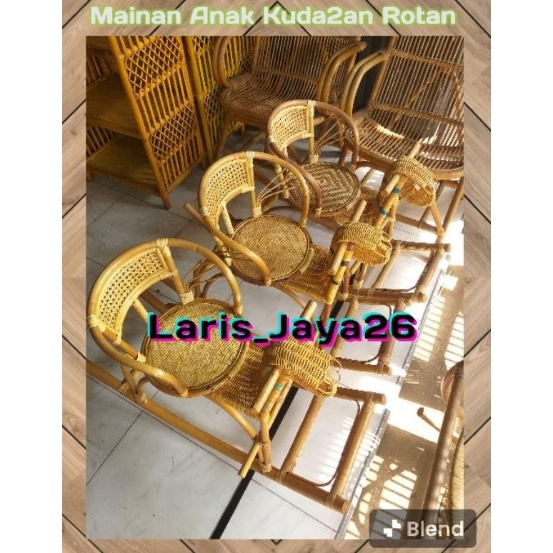 Mainan Anak Kuda Kudaan Rotan / Mainan Anak Jungkat Jungkit Rotan / Kuda Kudaan Anak Full Rotan Fini