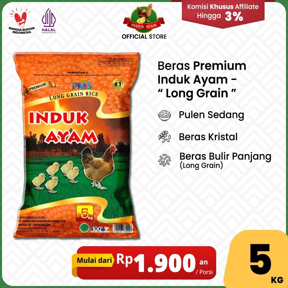 

ready Beras Premium INDUK AYAM - LONG GRAIN 5 kg - Beras Premium - Nasi Pulen - Beras Kristal - Produk Indonesia murah