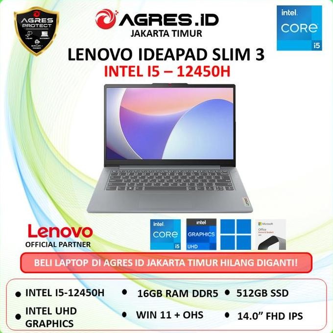 LAPTOP LENOVO IDEAPAD SLIM 3 14 CORE i5 RAM 16GB 512GB SSD 14in FHD