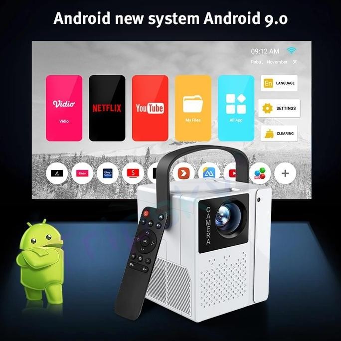 Proyector Android 9 2+16GB WiFi 5G Portable Android Projector 4K HD