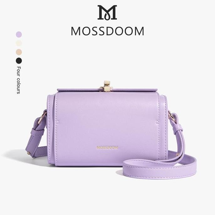 Murah Mossdoom Tas Wanita Bexley Bag Tas Kotak Elegan Tas Selempang Desain Kunci Warna Solid