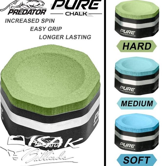 

Predator Pure Chalk - Hard Medium Soft Billiard Chalks Kapur Biliar