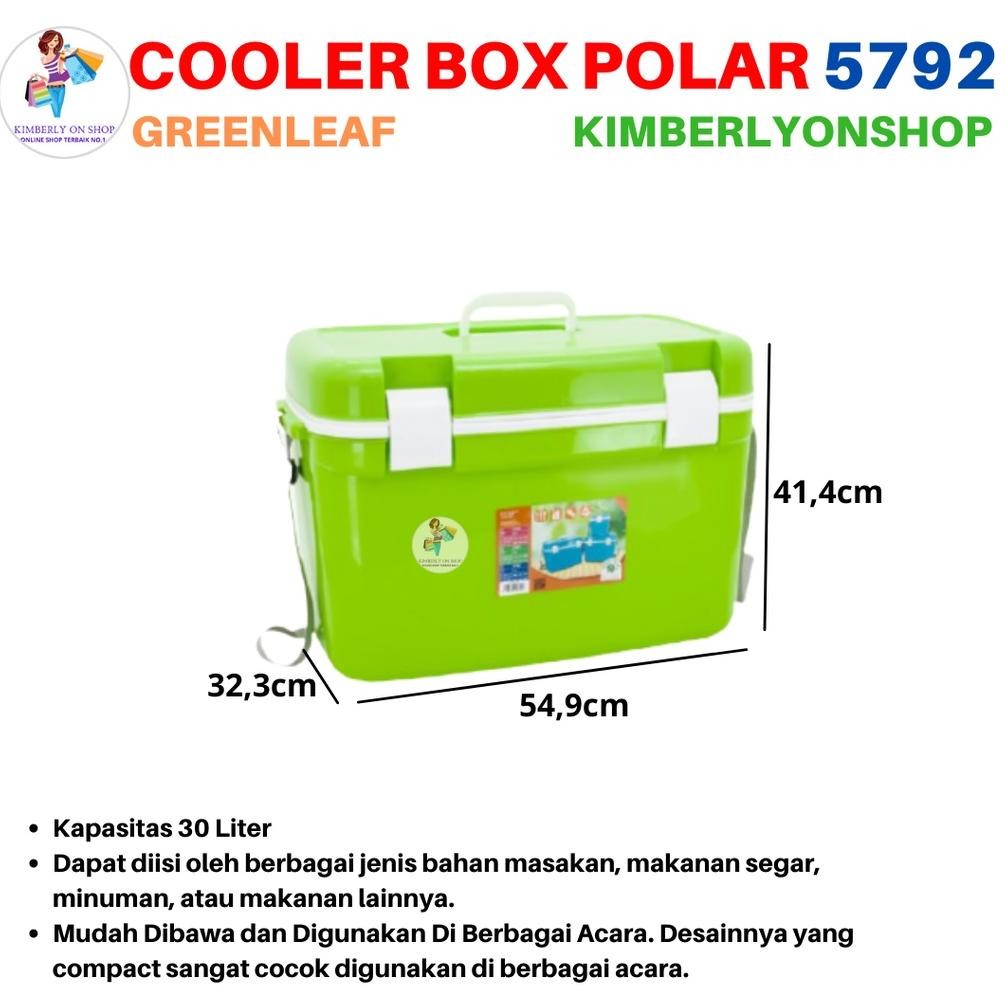 Cooler Box Polar Ice Box 30 Liter 5792 Green Leaf Kotak Es Stok Baru