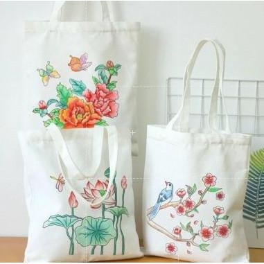 

ready [KT] Tas Kanvas Lukis Satuan, Mewarnai Tas Kanvas