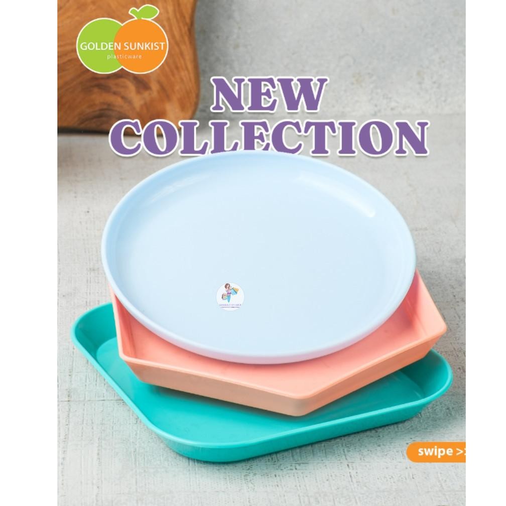 Piring Kue Set Wadah 1 Set Isi 8 Pcs Piring Saji Plastik Pk 804 Golden Sunkist Stok Baru