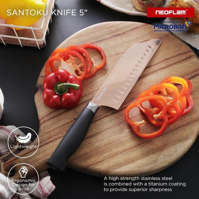 Promo Neoflam Titanium Santoku Knife 5" Rose Gold / Pisau Daging