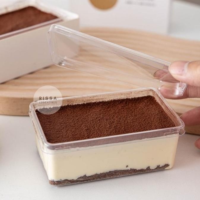 ready stock [Isi10BOX] Kotak Packaging Rectangle Kotak Tiramisu Lunch Box Cake Kue