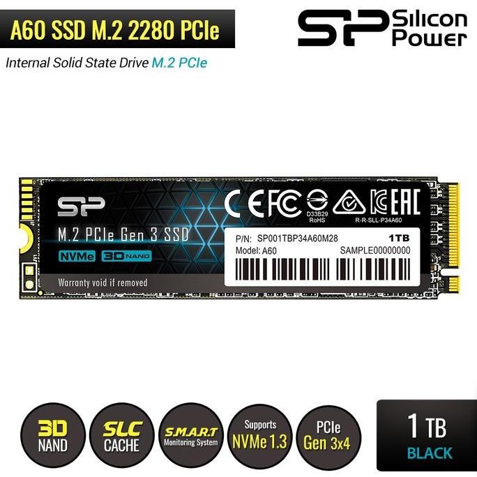 Silicon Power A60 SSD M.2 2280 PCIe Gen3x4 NVMe1.3 - 1TB
