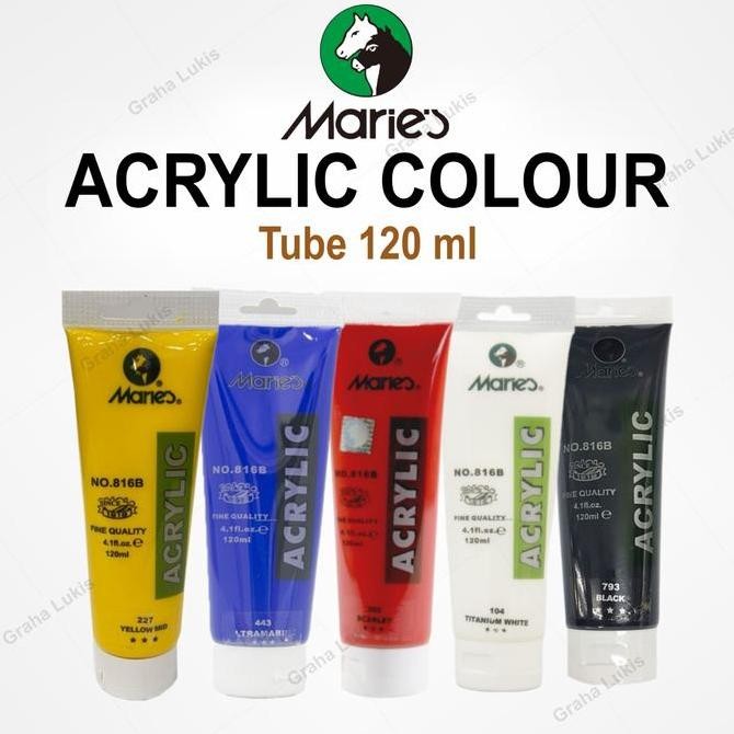 

ready MARIES ACRYLIC 120 ML - TITANIUM WHITE / CAT AKRILIK MARIES 120ML TITA