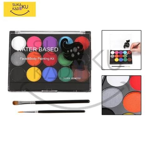 

ready GIORGIONE Face Painting Brush Set Cat Wajah 15 Warna
