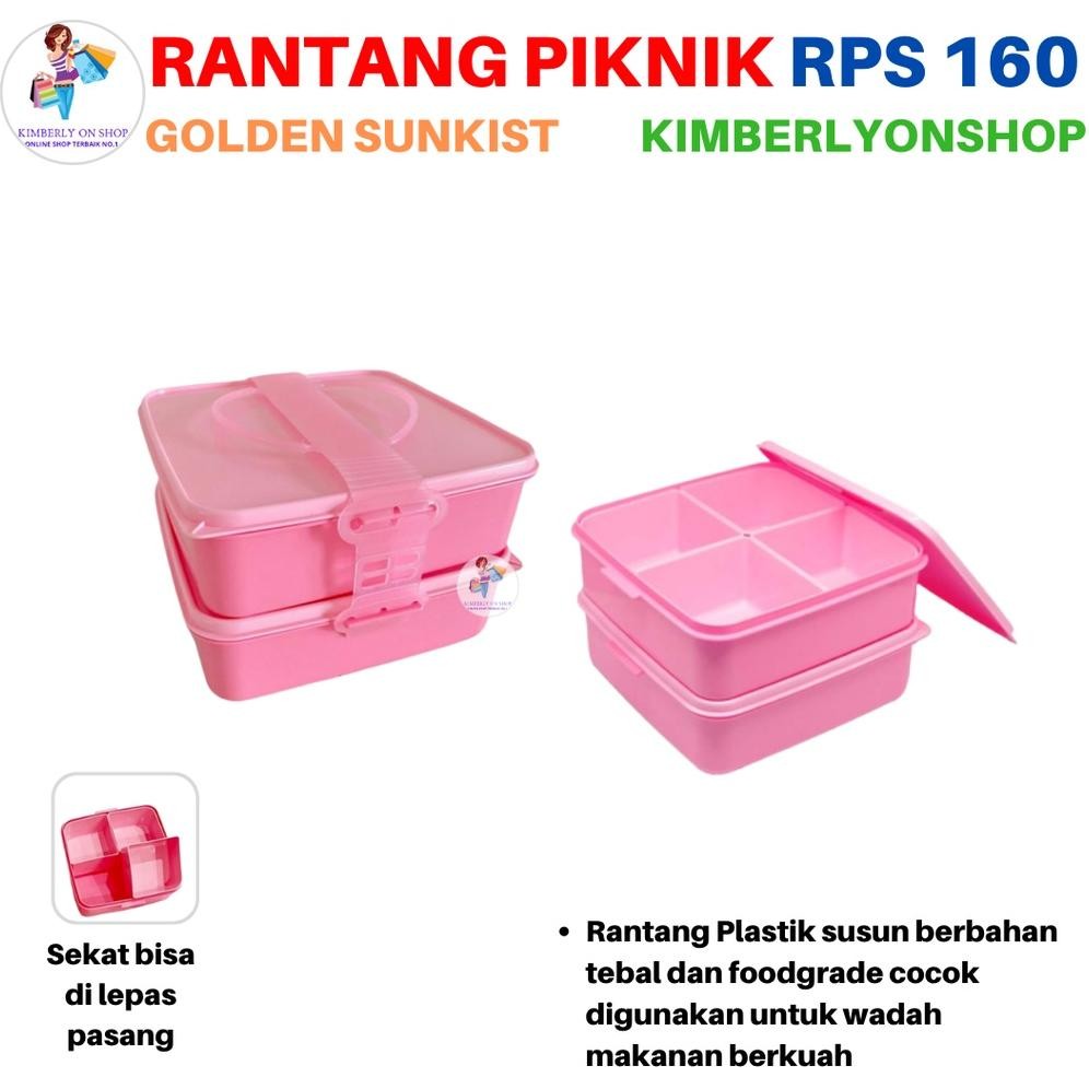 Rantang Piknik Susun Anak Wadah Saji Makanan Rps 160 Golden Sunkist Stock