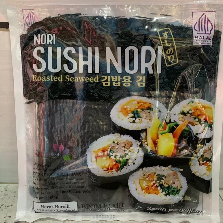 

ready Promo murah SUSHI NORI java isi 50Lembar dried seaweed roasted rumput laut kering halal bahan sushi kulit bungkus sushi kimbab bento premium BPOM termurah sale. murah
