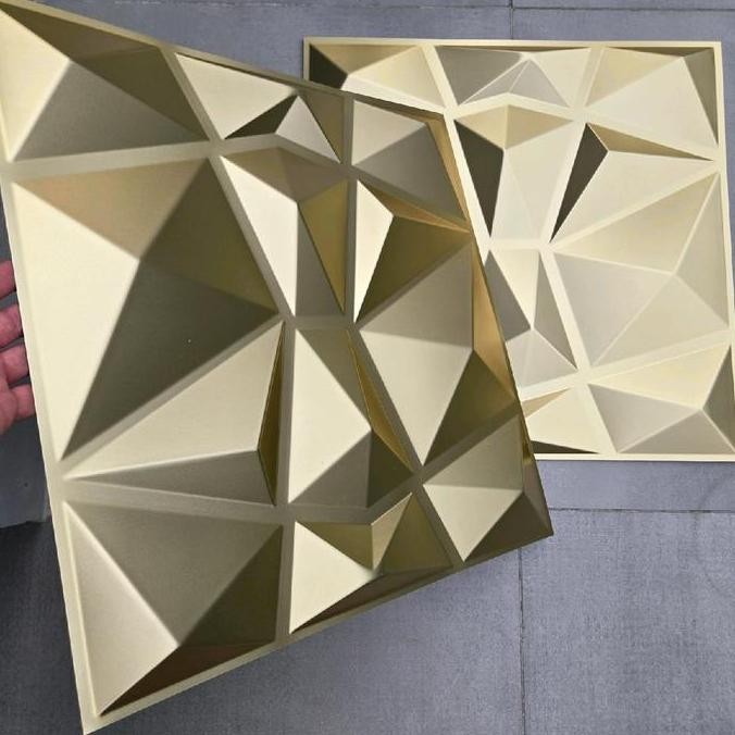 ready PREMIUM 3D Champange Gold series PVC / Wallpanel Wall Panel Kamar