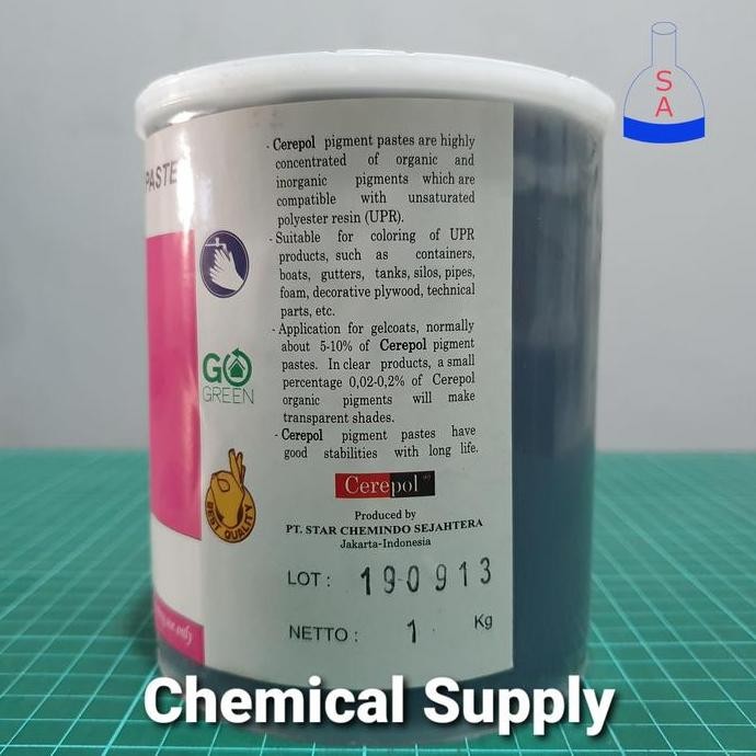 

ready Cerepol Pigment Paste Pewarna Resin Black Hitam - 1 kg