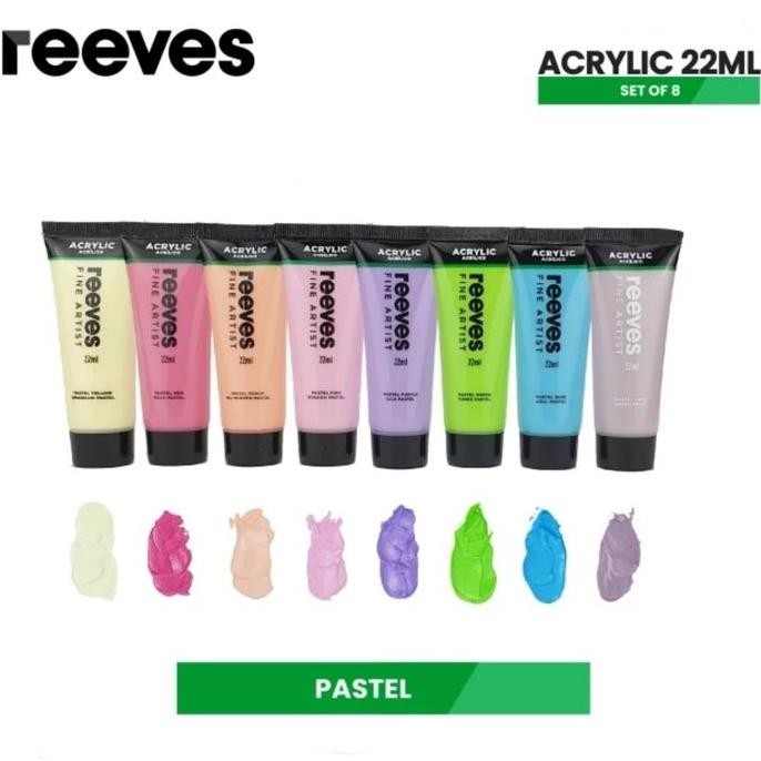 

ready Reeves Acrylic Paint Set 8 x 22ml # Primary / Pastel / Metallic