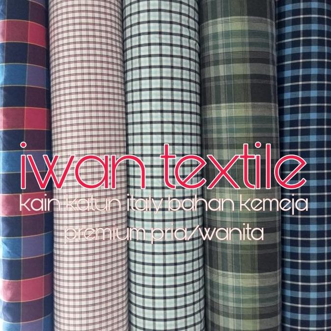 kain katun kotak kotak bahan baju kemeja kantor yaded import murah