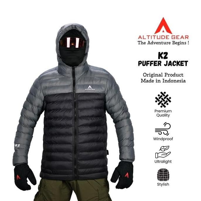 Altitude Gear K2 Jaket Gunung Puffer Outdoor Pria Wanita Jaket Gelembung Parasut Sport Jacket