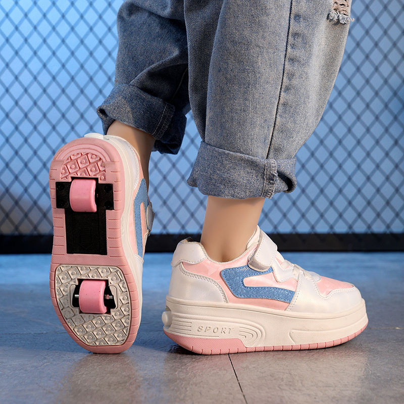 Sepatu Heelys Anak untuk Gadis, Sepatu Roller Lipat Dua Roda