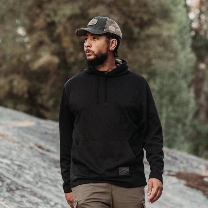 Grnt Waffle Top Outdoor Hoodie Black 100% Original - Jaket Gunung Pria Branded