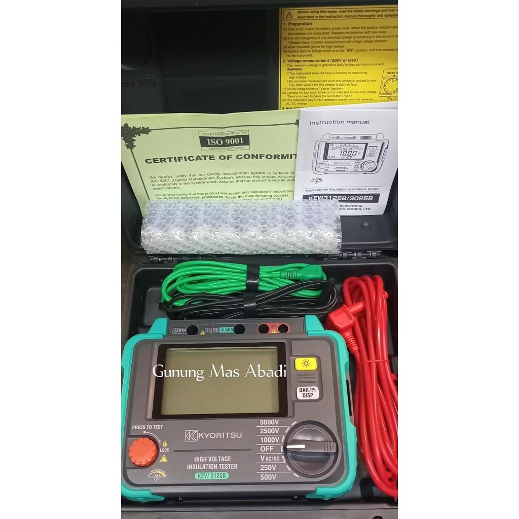 baru KYORITSU 3125B 3125 B HIGH VOLTAGE INSULATION TESTER