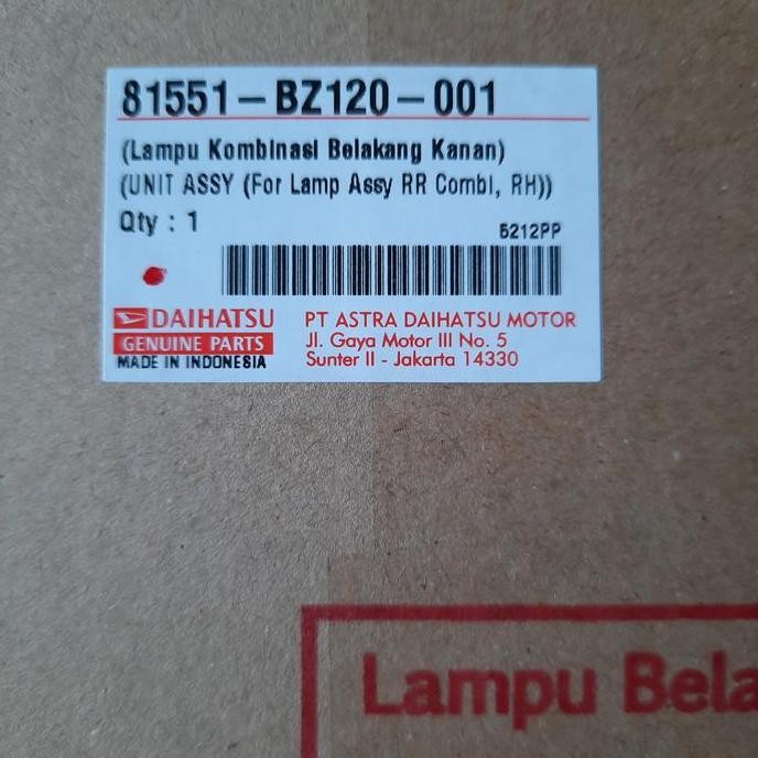 ready stoplamp / lampu belakang gran max pickup original