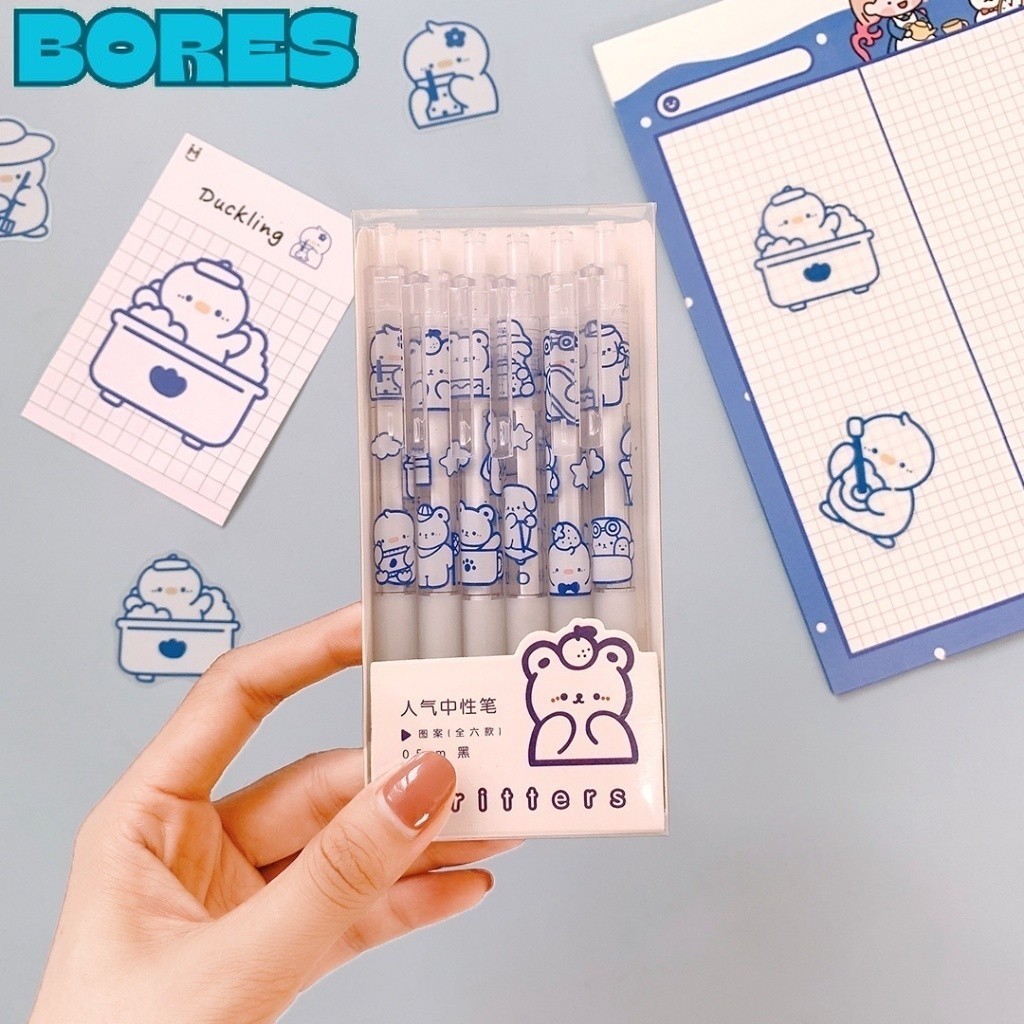 

BORES Pen Tinta Gel Mekanik Ujung Lancip Bolpoin Cetek Cetekan Alat Tulis Kantor Cute Ballpoint School Stationery ATK Murah Pulpen Lucu Aesthetic Motif Bear Pena Gel 0.5mm Warna Hitam