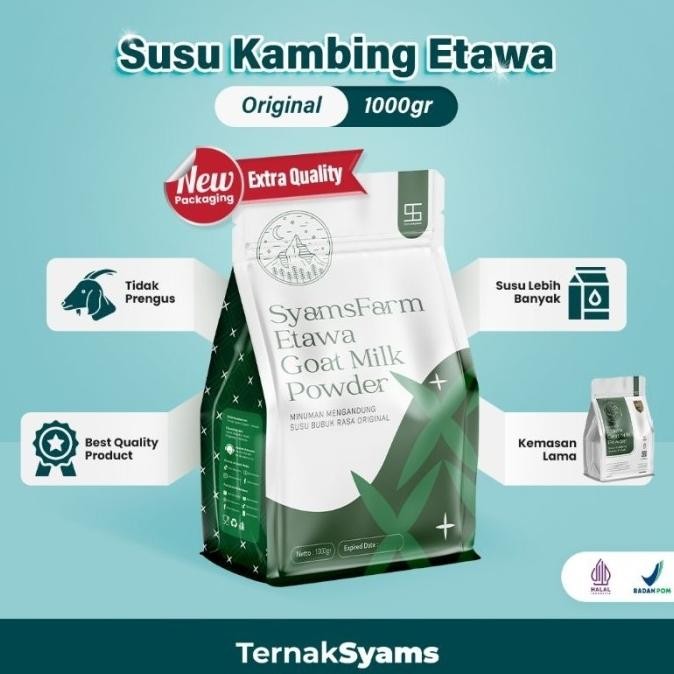 

(Expert) Premium susu kambing etawa bubuk syams 1000 gram pure murni