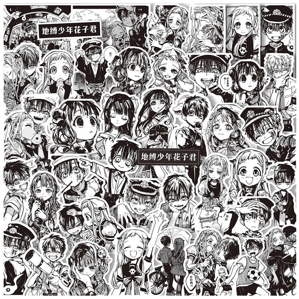 

10/30/67pcs Anime Toilet-bound Hanako-kun Stickers Cool Black and White Graffiti Decal DIY Phone Luggage Laptop Sticker Kids Toy