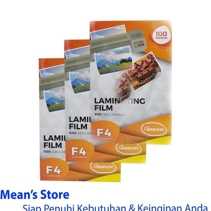 

[[ XIAMUNG / PLASTIK LAMINATING AMANDA UKURAN FOLIO F4 100 MICRON / PLASTIK PRES F4 BEST SELLER