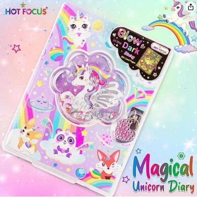 

[[ DISCEND / BUKU DIARY WITH LOCK & KEYS GLOW IN THE DARK UNICORN BUTTERFLY BEST SELLER