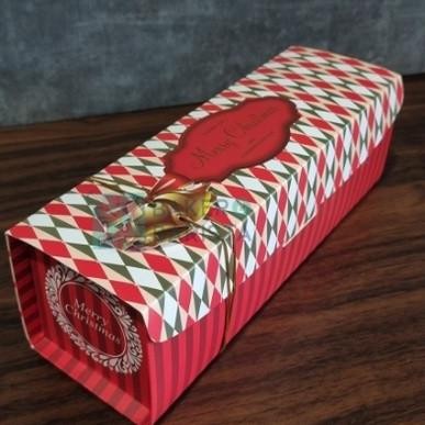 (Expert) Dus Bolu gulung box cake kue sunway natal christmas motif balon - Merah