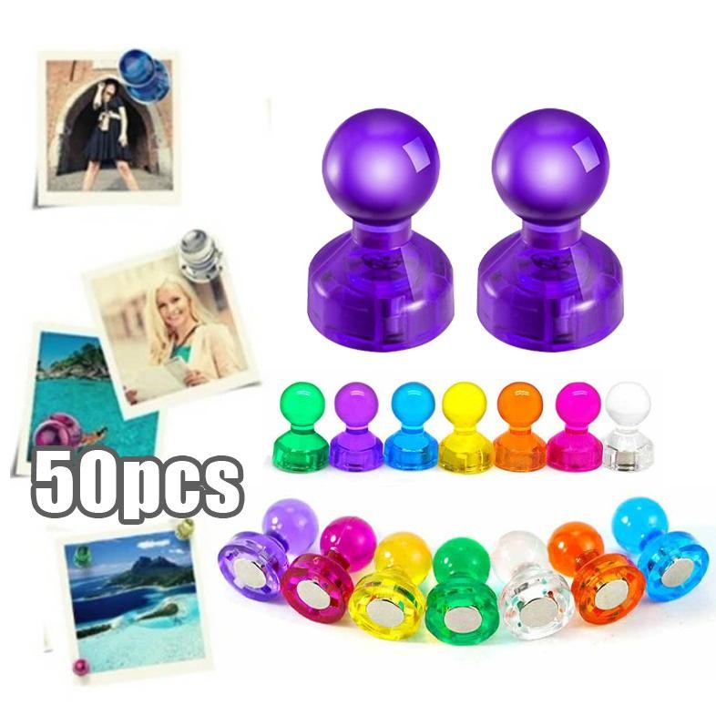 

Produk Baru!! Magnetic Pin 50pcs Magnet Whiteboard Kuat Stainless Steel Papan Tulis & Kulkas