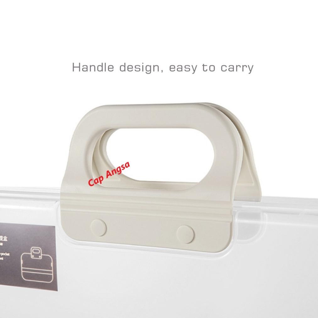 

Map Folder Transparan Travel Document Bag File Storage Organizer Anti Air Debu Kotak Penyimpanan Berkas Arsip