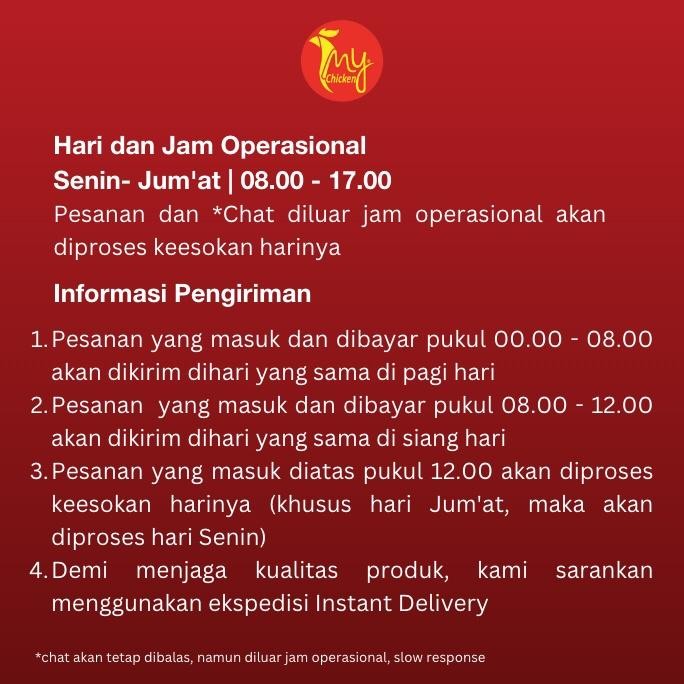 

Ayam Karkas Broiler 0.9 + 0.9 Kg Buy 1 Get 1 - My Chicken Original