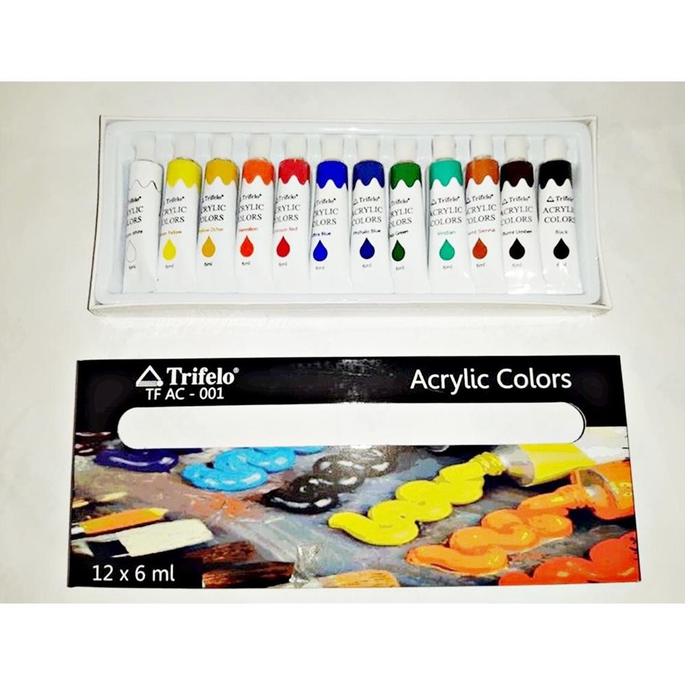 

Cat Aklirik 1 Set 12 Warna Trifelo Acrylic Colour Aclirik 6ml Paint Kanvas 6 ml Terlaris