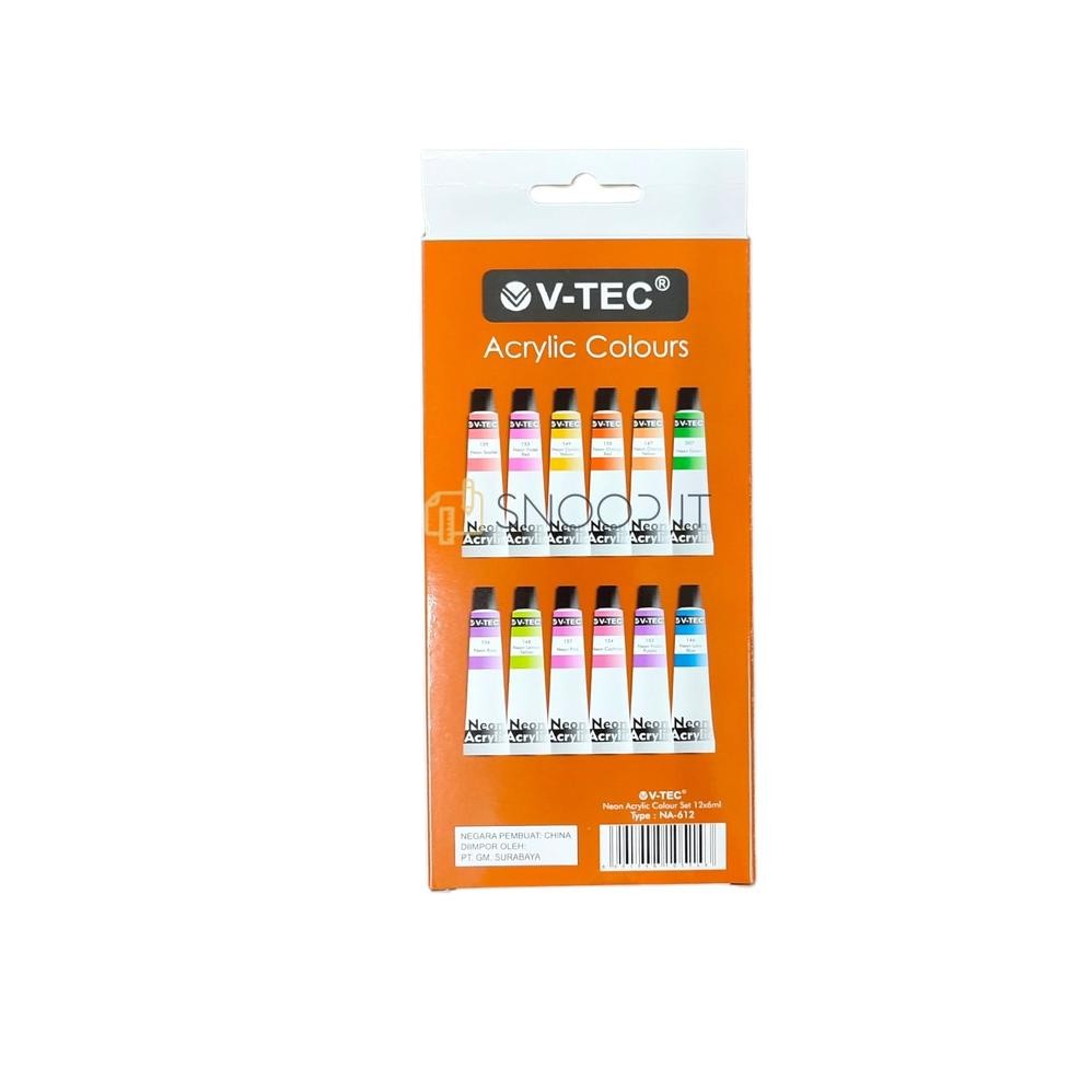 

Cat Akrilik V-TEC Acrylic Colour Neon NA-612 6 ML 12 Warna SHSNP Terlaris