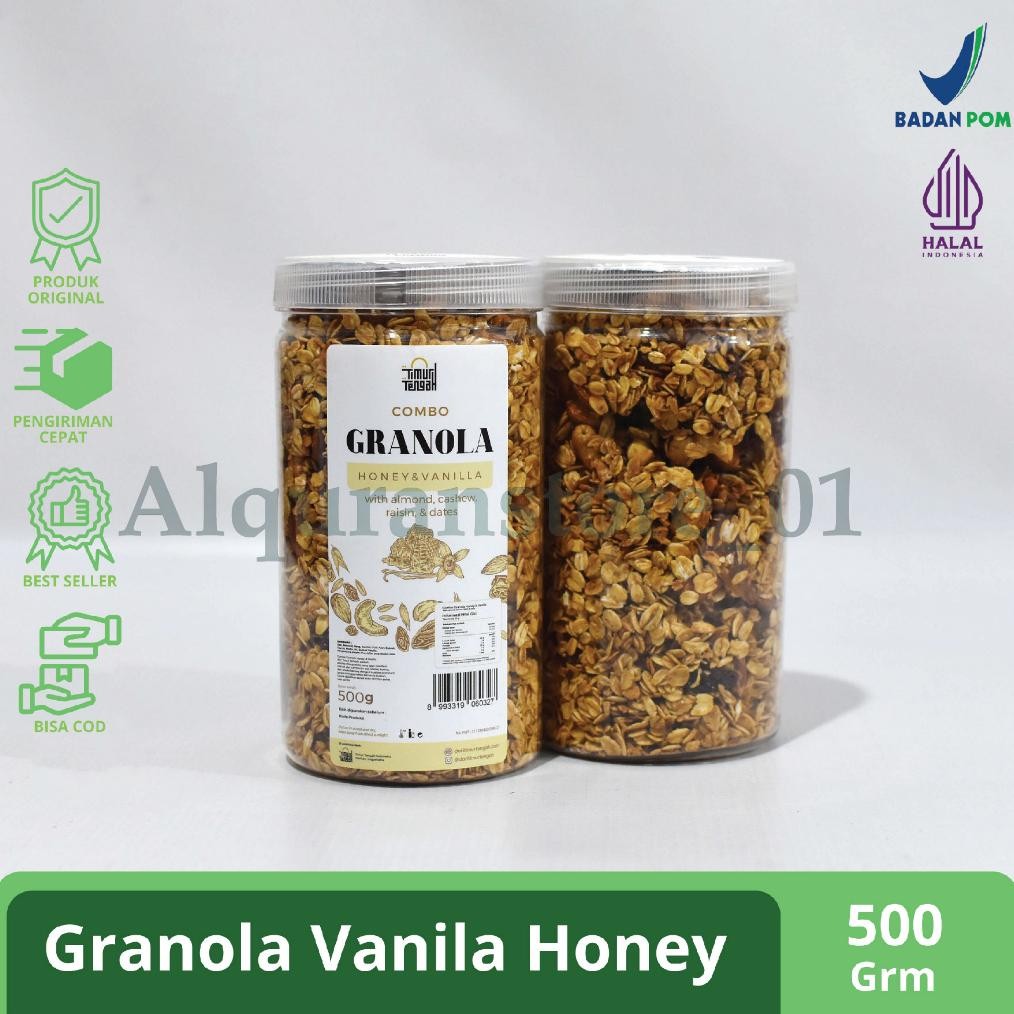 

Timur Tengah Combo Granola Diet Granola Vanilla & Honey 500 Gram Premium Makanan Cemilan Sereal Sehat High Quality Timur Tengah Outmeal Sereal Gandum Utuh Kismis Kurma Almond Mede Mete 500 Gr Oat Oatmeal Makanan Oats Sarapan Granova Murah Tanpa Gula