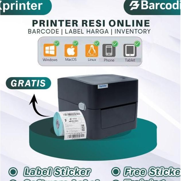 Printer Barcode Thermal Label Printer Xprinter Xp4601 Usb