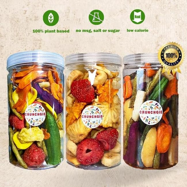 

3Pcs 1Ml Crunchgie Keripik Sayur Buah Mix Keripik Sayur